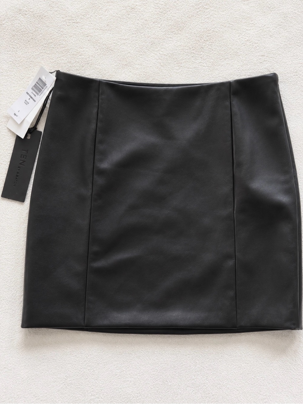 Aritzia Ten by Babaton Intermission Vegan Leather Mini Skirt Black 0
